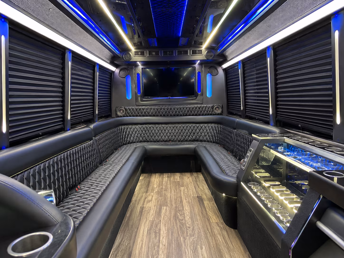 Fort Lauderdale Birthday, Sweet 16, & Quinceañera Transportation party bus interior