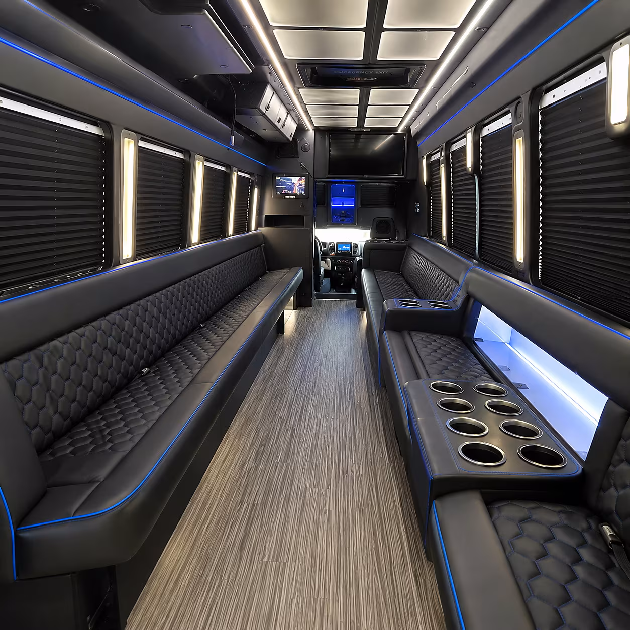 Fort Lauderdale Birthday, Sweet 16, & Quinceañera Transportation party bus interior