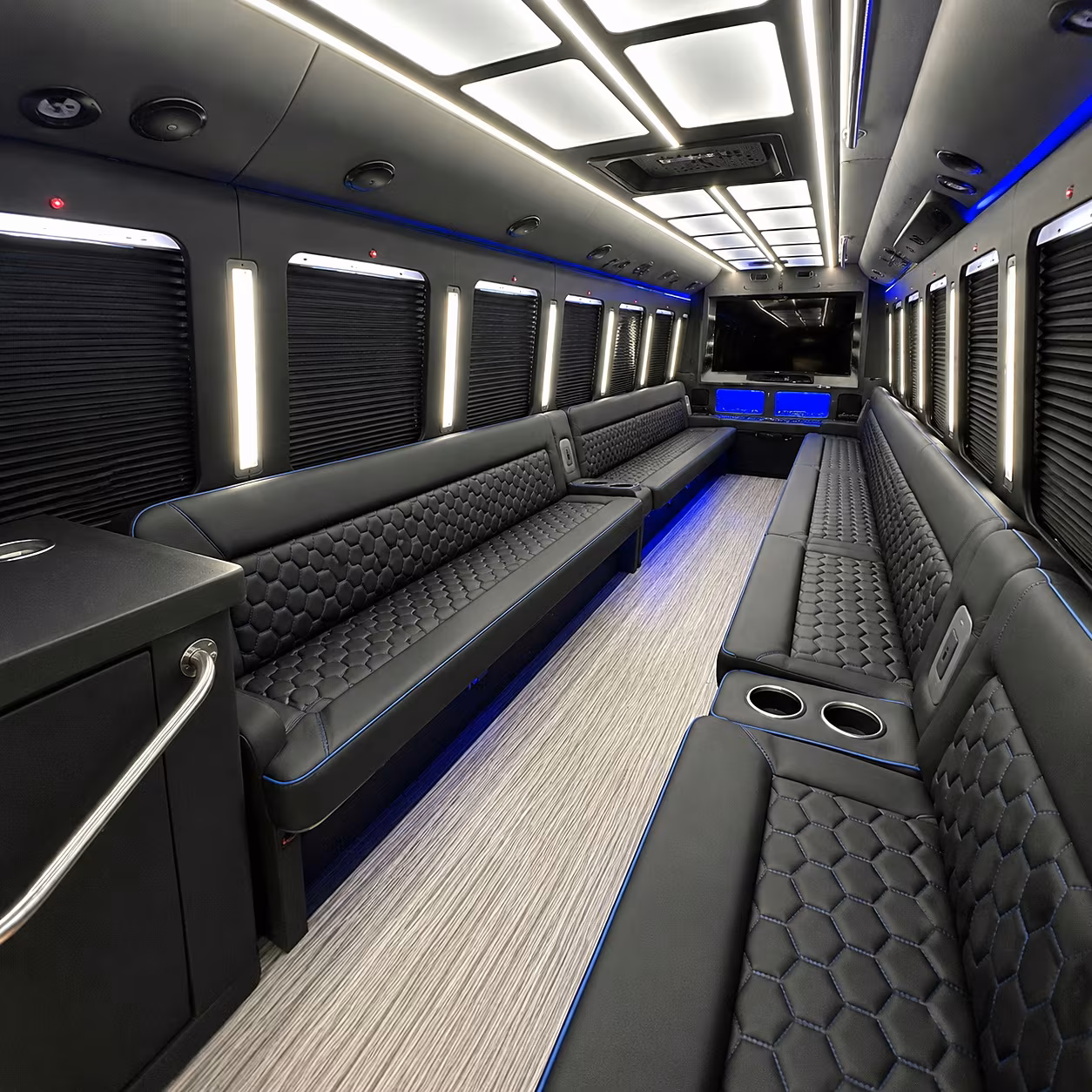 Fort Lauderdale Prom & Homecoming Transportation party bus interior
