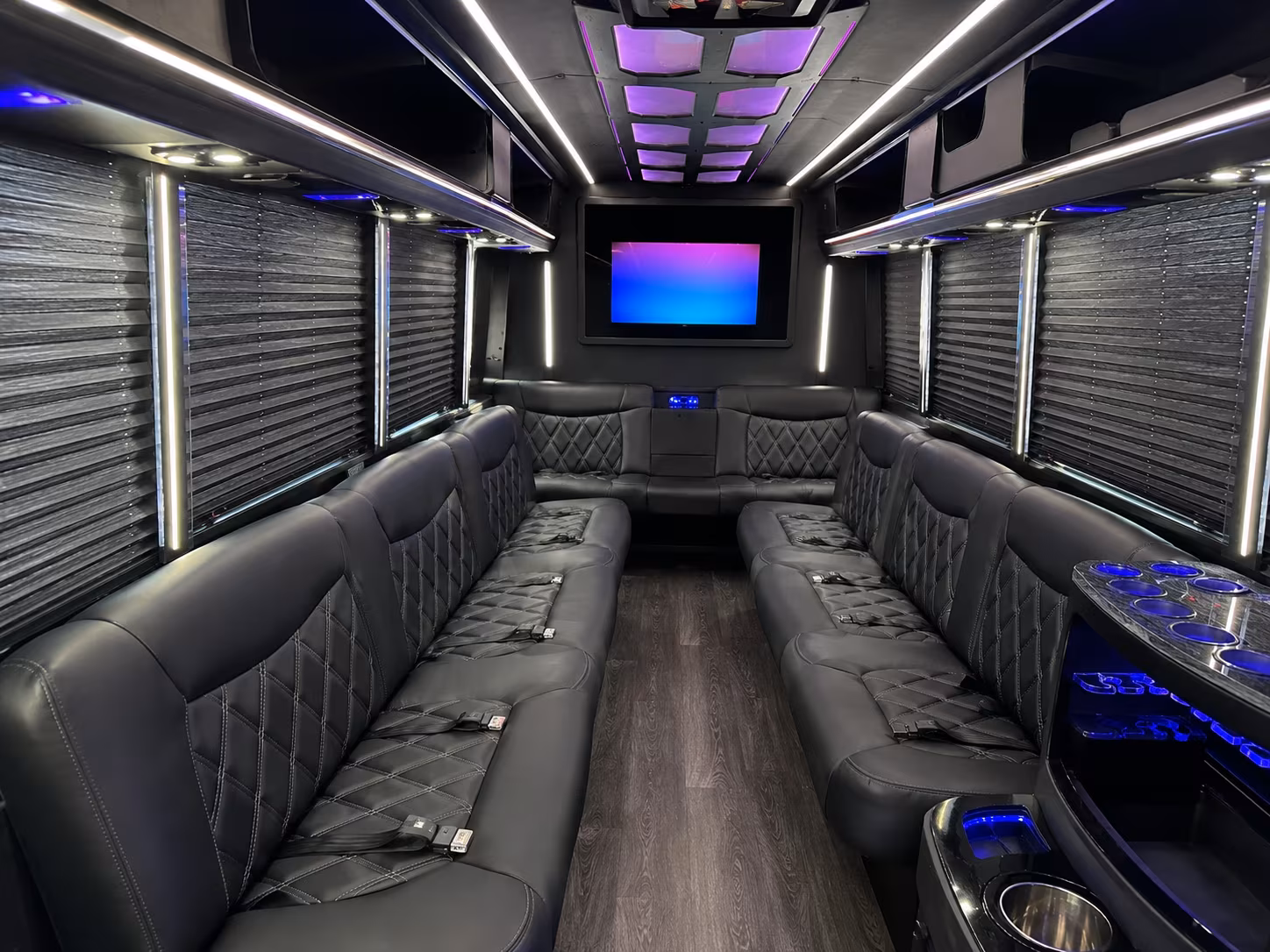 Fort Lauderdale Sporting Event Transportation party bus interior
