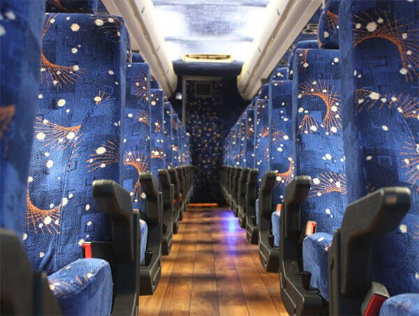 Boca Raton 50 passenger Charter Bus Interior