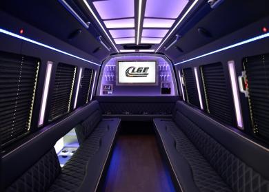 West Palm Beach 18 Passenger Limo Bus Interior