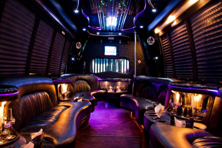 Boca Raton 22 Passenger Party Bus Interior