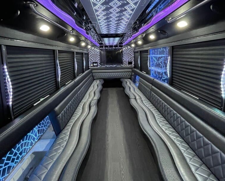 Plantation 30 Passenger Party Bus White Interior