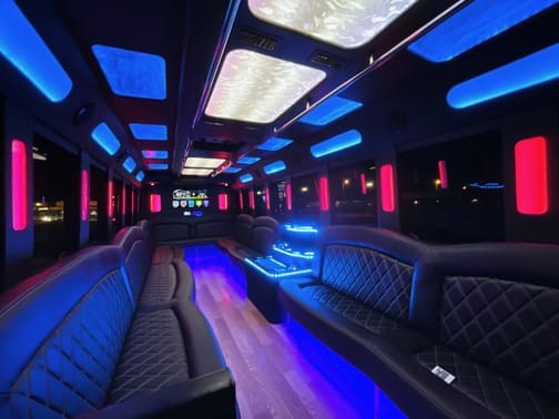 Miami Gardens 35 Passenger Party Bus Interior