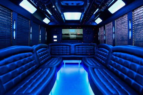 Boca Raton 36 Passenger Party Bus Interior