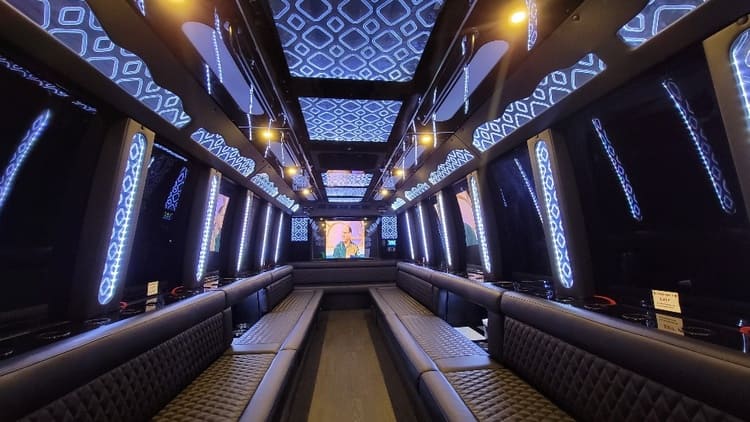 Boca Raton 40 Passenger Limo Bus Interior